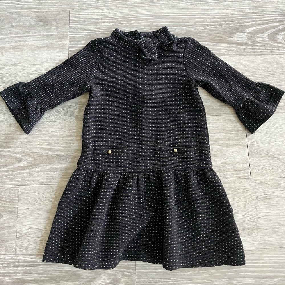 holiday dress with gold sparkle. Perfect for the upcoming holiday season